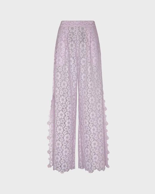 Vilebrequin Purple Pants Flowers Lace - Pant - Prune - Pink - Size M