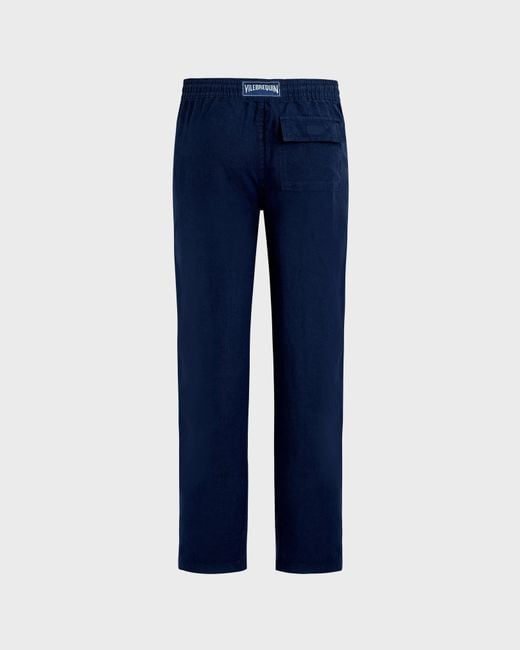 Vilebrequin Blue Linen Pants Solid for men
