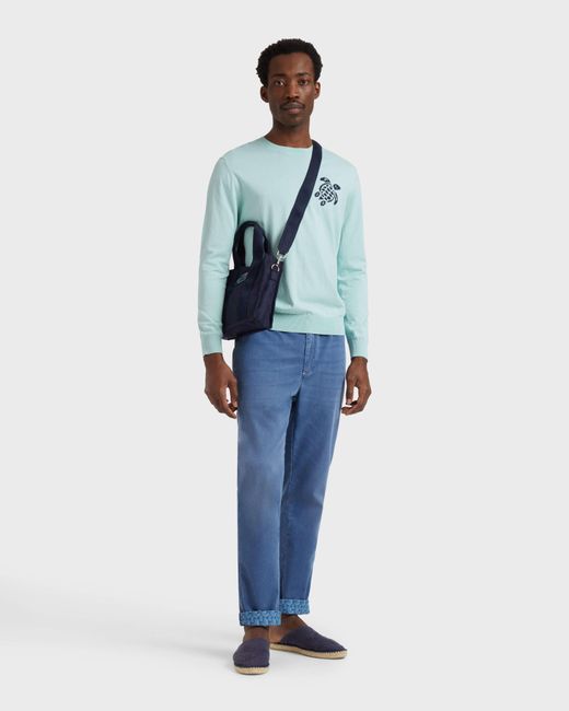 Vilebrequin Blue Denim Pants Turtles Net for men
