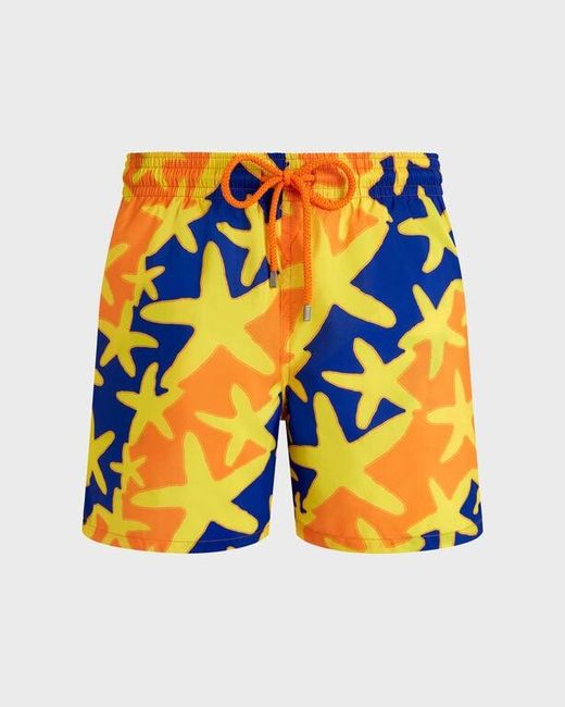 Vilebrequin Ultra-light And Packable Swim Trunks Starlight - Swimwear - Mahina - Orange - Size Xs for men