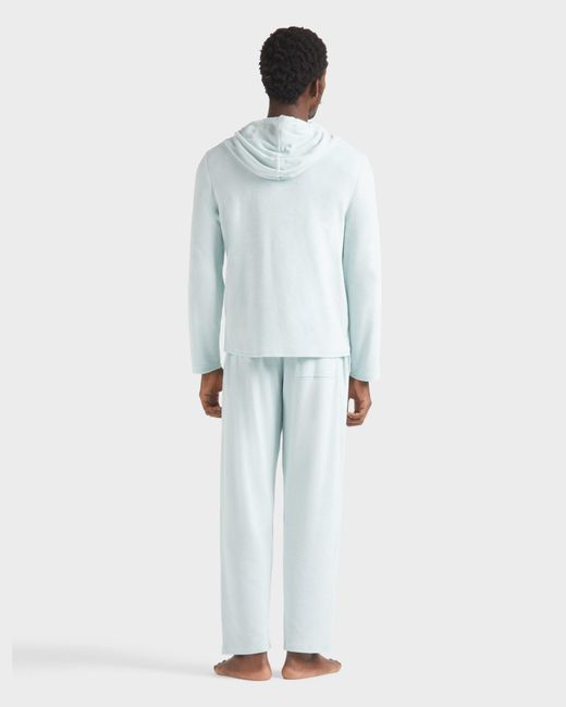 Vilebrequin Blue Terry Long-sleeves Hooded T-shirt for men
