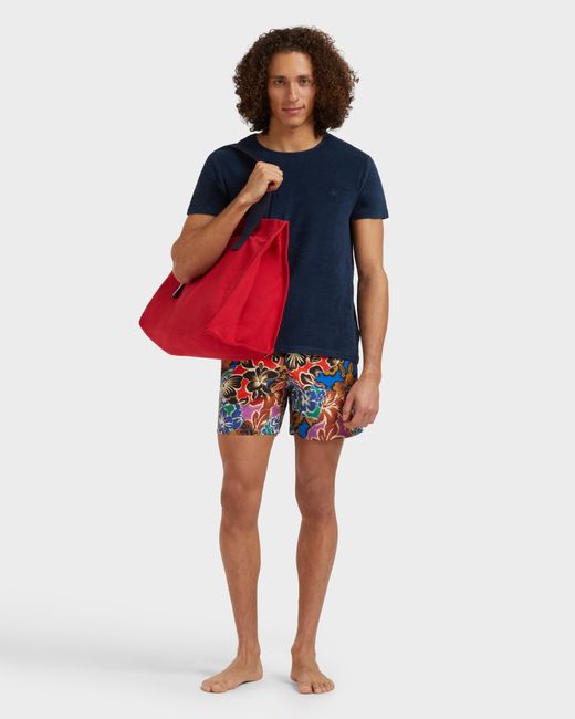 Vilebrequin Blue Swim Shorts Hawaiian Patchwork for men
