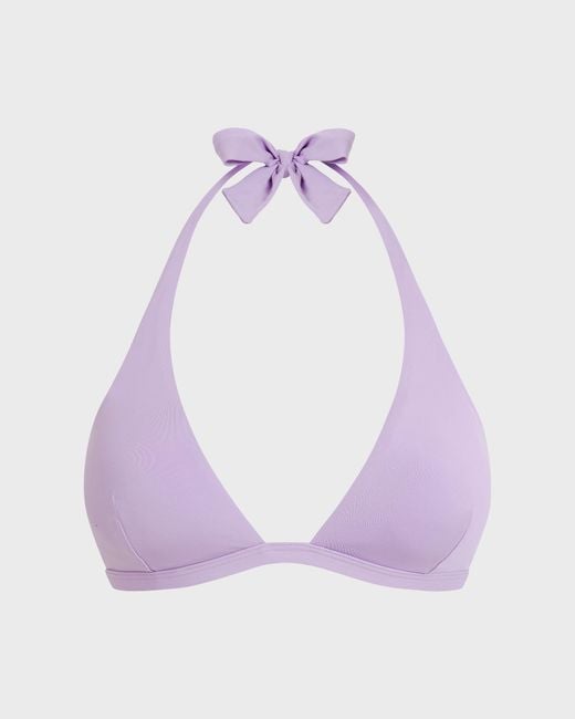 Vilebrequin Purple Halter Bikini Top Solid
