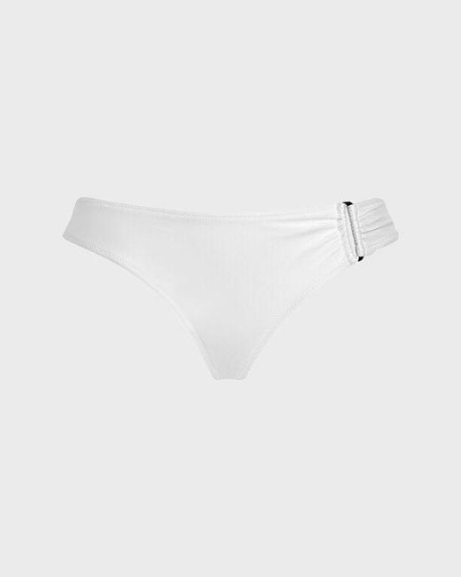 Vilebrequin Mid Rise Shiny Stretch Bikini Bottom Solid - Swimwear - Loon - White - Size Xs
