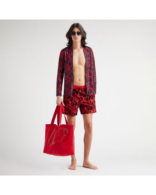 Vilebrequin Langärmeliger Flowers Rashguard Mit Reißverschluss Für Herren in Red für Herren