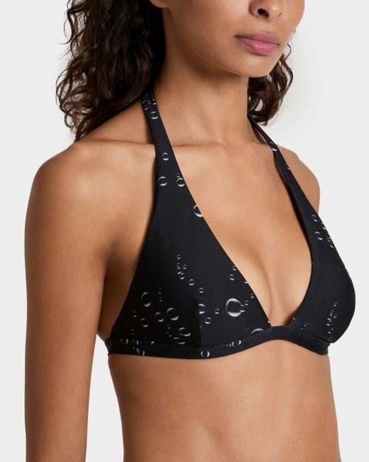 Vilebrequin Black Halter Bikini Top Bubble 3D