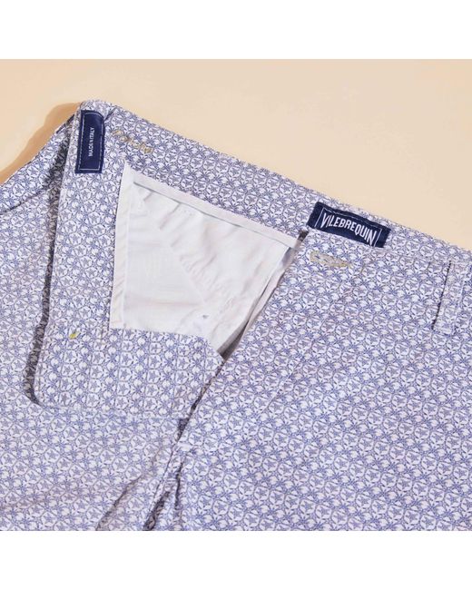 Vilebrequin Blue Cotton Bermuda Shorts Micro Starlettes for men
