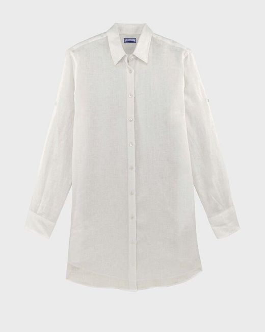Vilebrequin Linen Shirt Dress Solid - Shirt Dress - Fragance - White - Size Xs