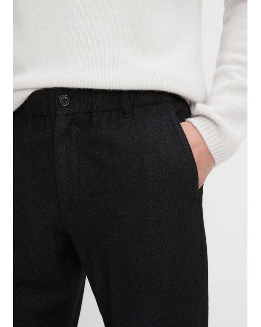 Vince White Virgin Wool-blend Flannel Trouser, Black, Size Xs for men
