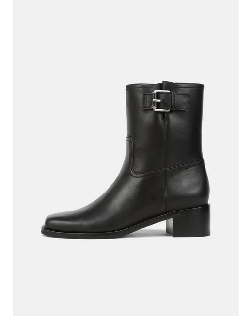 Vince Black London Leather Moto Boot