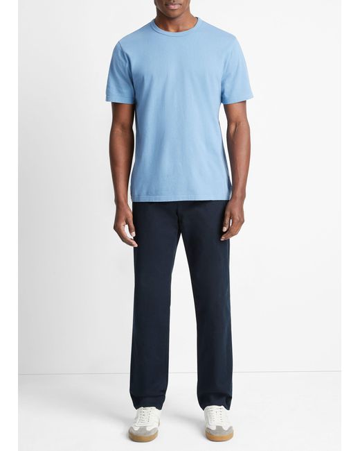 Vince Blue Garment Dye Short-sleeve T-shirt, Washed Lake View, Size Xs for men