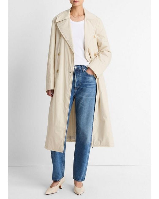 Vince Blue Padded Cotton Long Coat