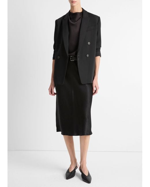 Vince Black Satin Slip Skirt