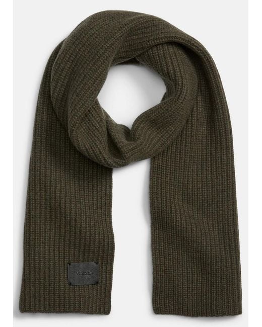 Vince Green Cashmere Shaker-Stitch Scarf for men