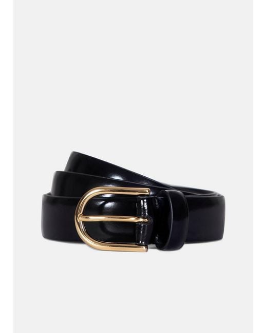 Vince Black 25Mm Spazzolato Leather Belt