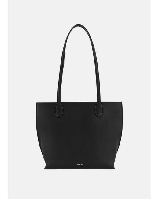 Vince Black Athene Nappa Leather Mini Tote