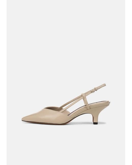 Vince Natural Levvy Leather Slingback Heel