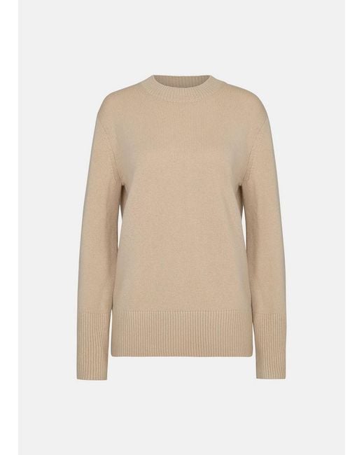 Vince Natural Wool-Cashmere Easy Crew Neck Sweater