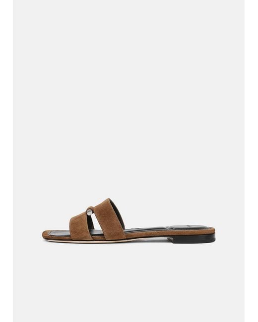 Vince White Piper Suede Slide Sandal