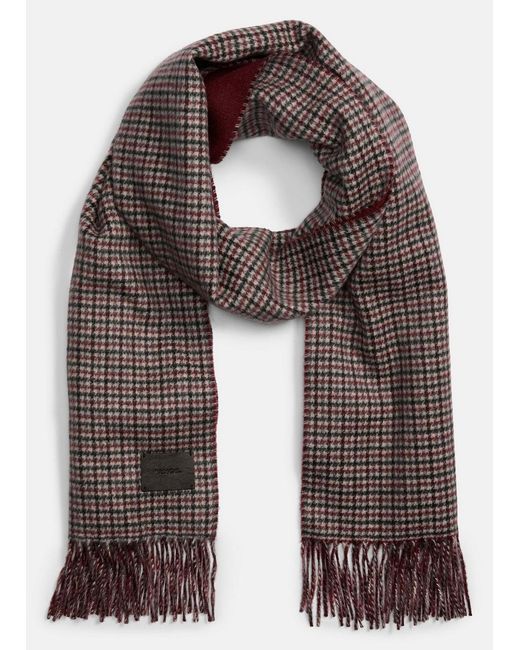 Vince Gray Micro-Houndstooth Cashmere Scarf