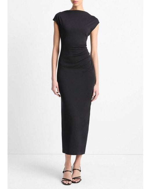 Vince Black Pima Cotton Muscle-Tee Dress