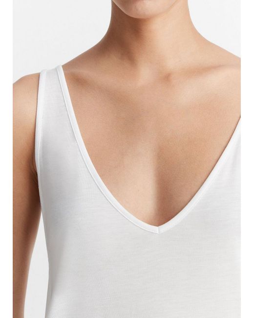 Vince Relaxed V-neck Tank, Optic White, Size Xl
