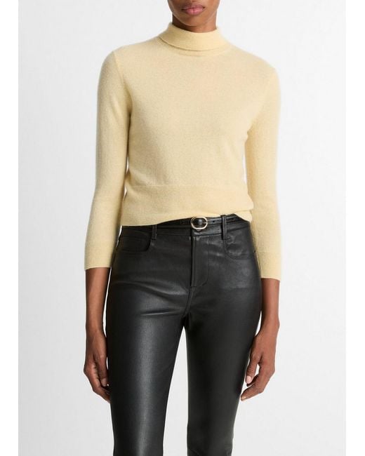 Vince Black 3/4 Sleeve Mock Sweater