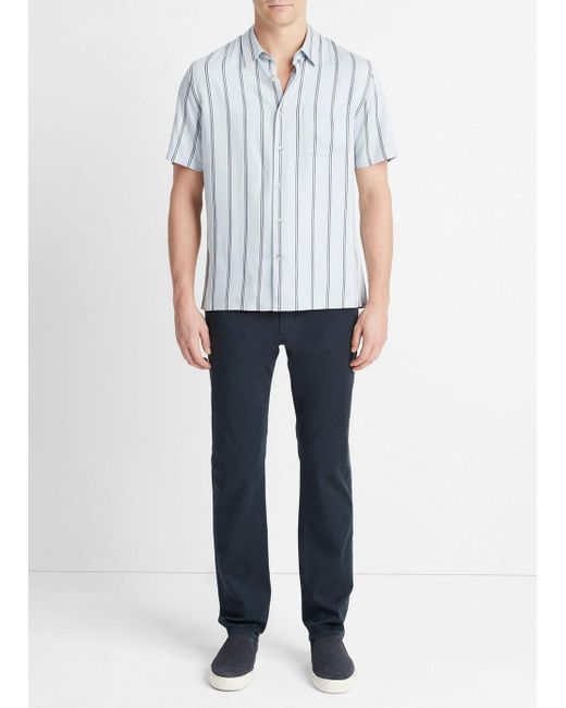 Vince White Pacifica Stripe Short-sleeve Shirt, Blue, Size Xs for men