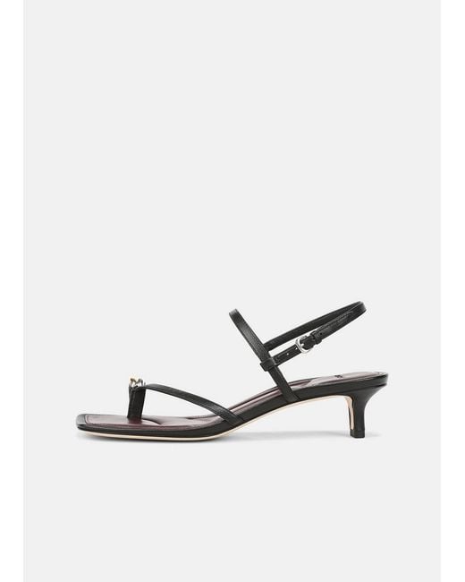Vince White Polli Leather Heeled Toe-Ring Sandal