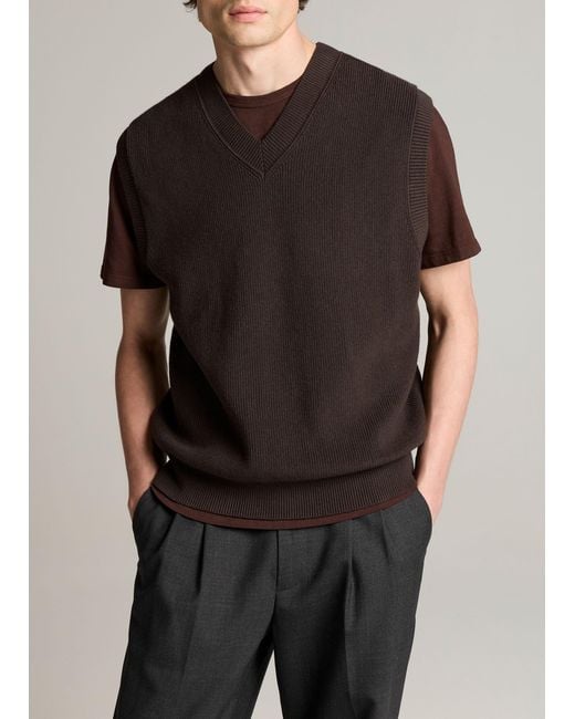 Vince Black Heirloom Shaker Cotton-Cashmere Sweater Vest for men