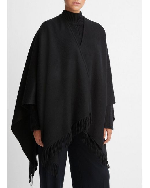 Vince Wool And Cashmere Double-face Cape, Black