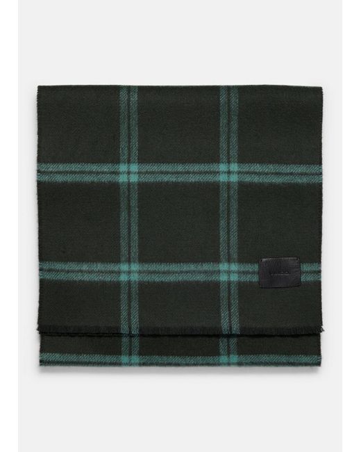 Vince Windowpane Wool And Cashmere Double-face Scarf, Green for men