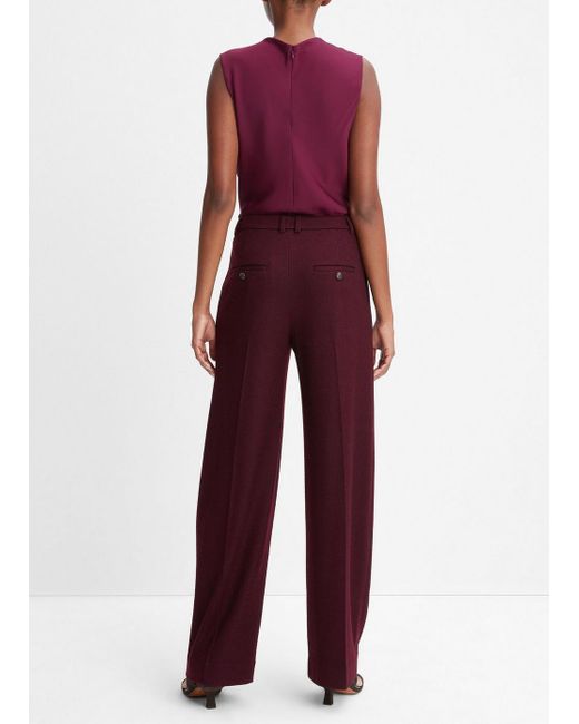 Vince Red Cozy Wool Pleat Front Pant