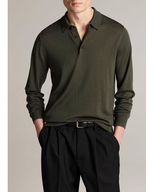 Vince Green Wool Polo Sweater for men