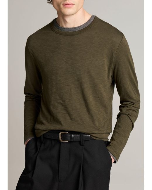 Vince Green Slub Pima Cotton Double-Layer T-Shirt for men