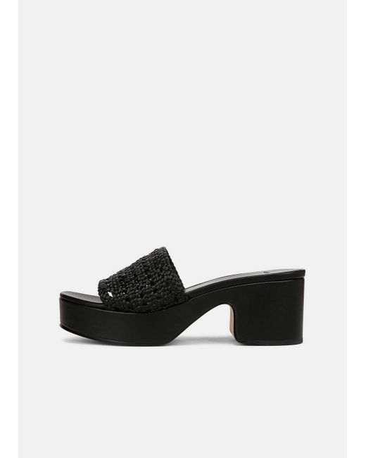 Vince Black Margo Woven Leather Platform Sandal
