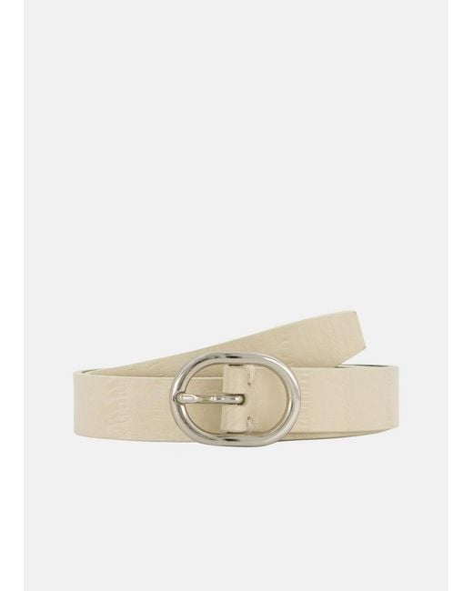 Vince Natural Avery 20Mm Eel-Embossed Leather Belt