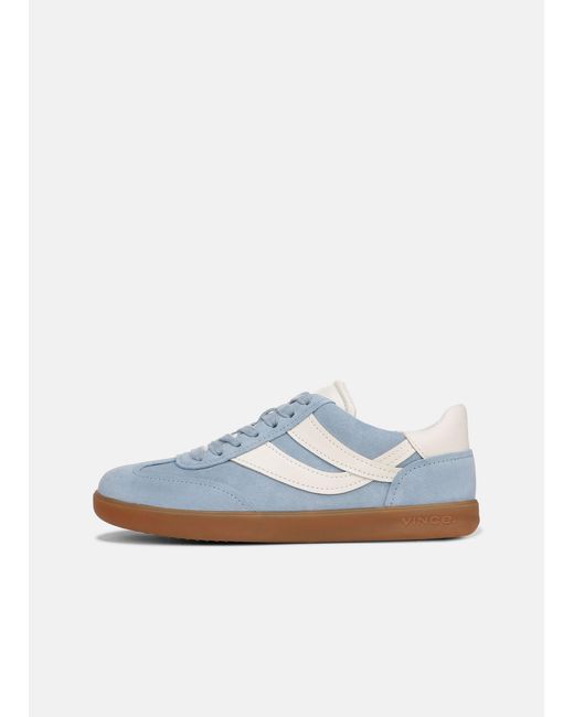 Vince White Oasis Leather And Suede Sneaker, Blue, Size 11