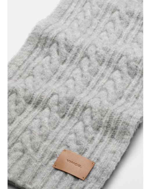 Vince Gray Airspun Wool-blend Cable-knit Scarf, Grey