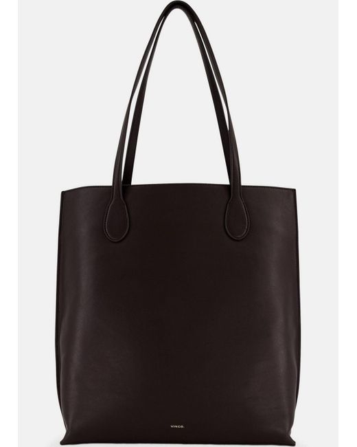Vince Black Athene Nappa Leather Tote