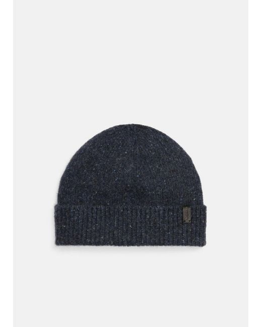 Vince Blue Donegal Cashmere Beanie for men