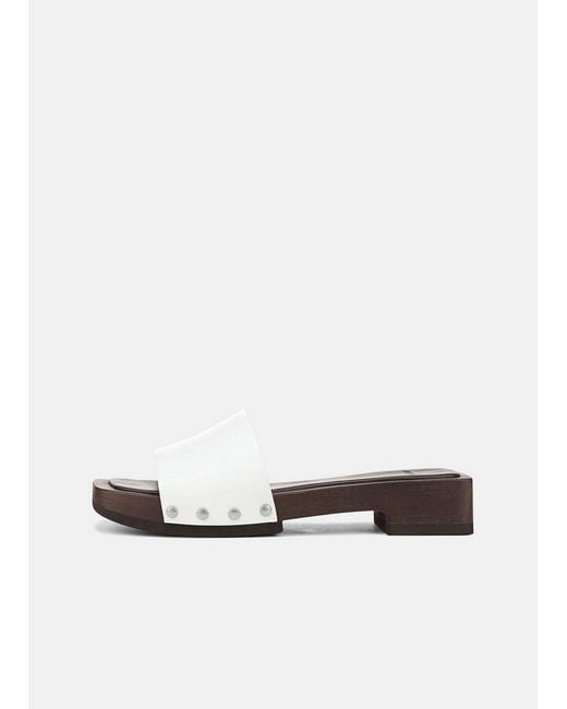 Vince White Barbara Patent Leather Slide Sandal