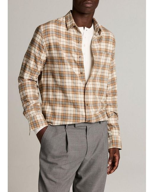 Vince Natural Jackson Plaid Cotton Button-Front Shirt for men
