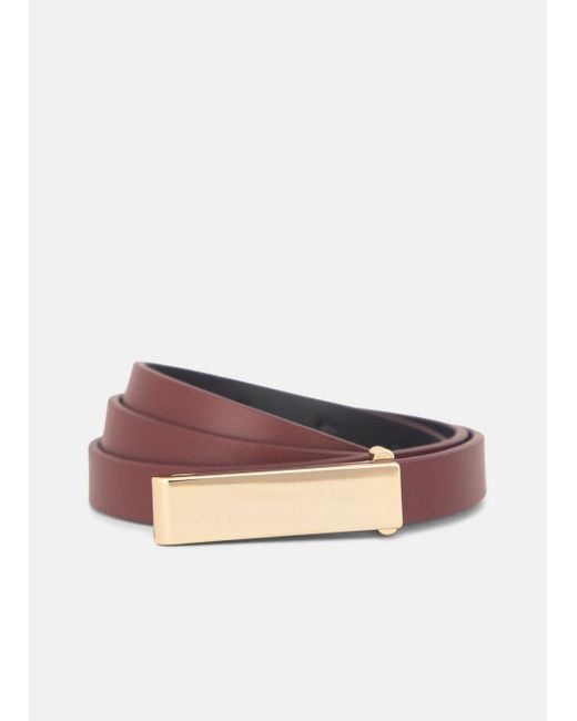 Vince White 15Mm Elongated Plaque Leather Belt