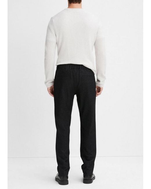 Vince White Virgin Wool-blend Flannel Trouser, Black, Size Xs for men