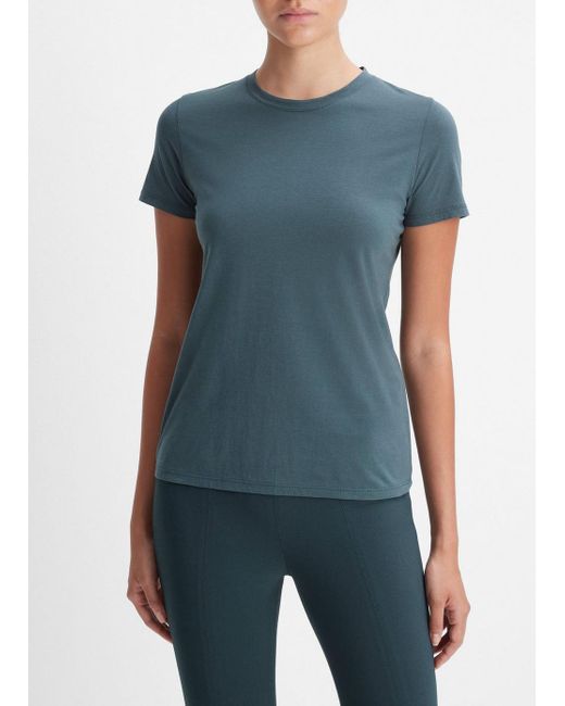Vince Essential Pima Cotton Crew Neck T-shirt, Blue, Size S