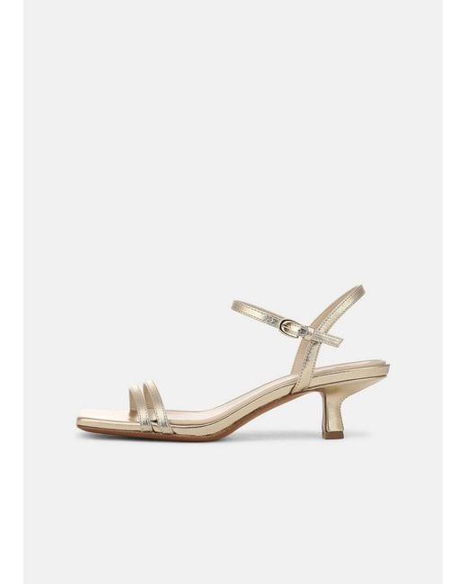 Vince White Tilda Metallic Leather Heeled Sandal