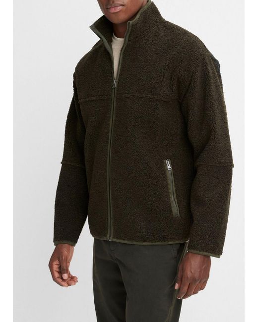 Vince Black Sherpa Jacket, Green, Size M for men