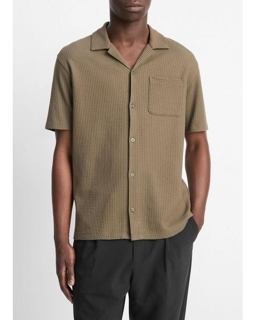Vince Green Seersucker-Knit Cotton Cabana Shirt for men
