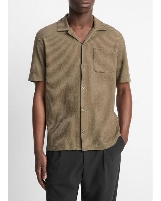 Vince Green Seersucker-Knit Cotton Cabana Shirt for men